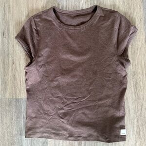 Vuori Halo baby tee in CHOCOLATE MILK HEATHER - Size S